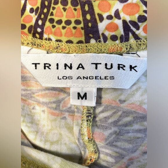 Trina Turk Bold Printed Shift Dress Boat Neck M - Picture 4 of 5